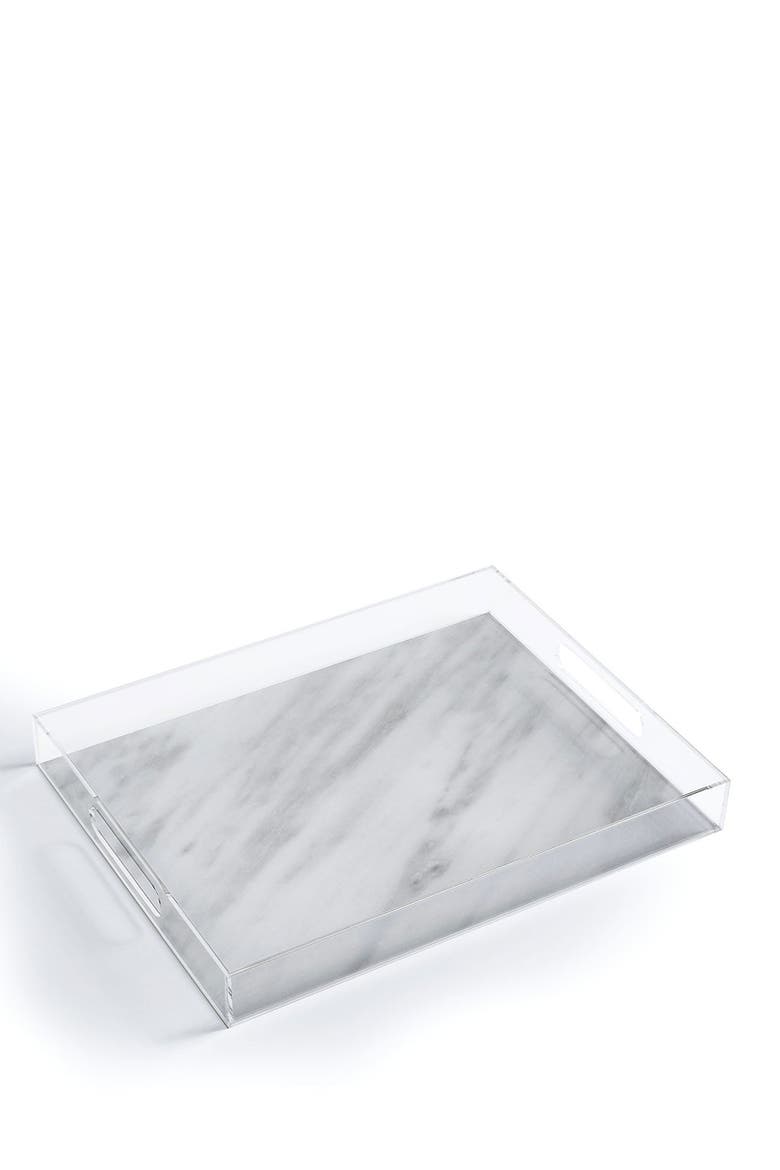 Emanuela Carratoni Italian Marble Carrara Acrylic Tray, Main, color, MULTI