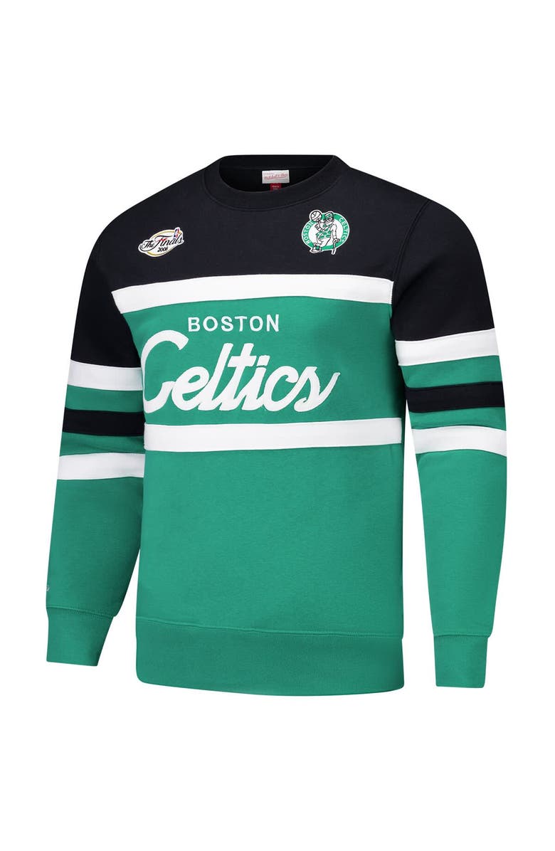 Mitchell & Ness Men's Mitchell & Ness Kelly Green/Black Boston Celtics Hardwood Classics Vintage Logo Head Coach Pullover Sweatshirt, Alternate, color, Kelly Green