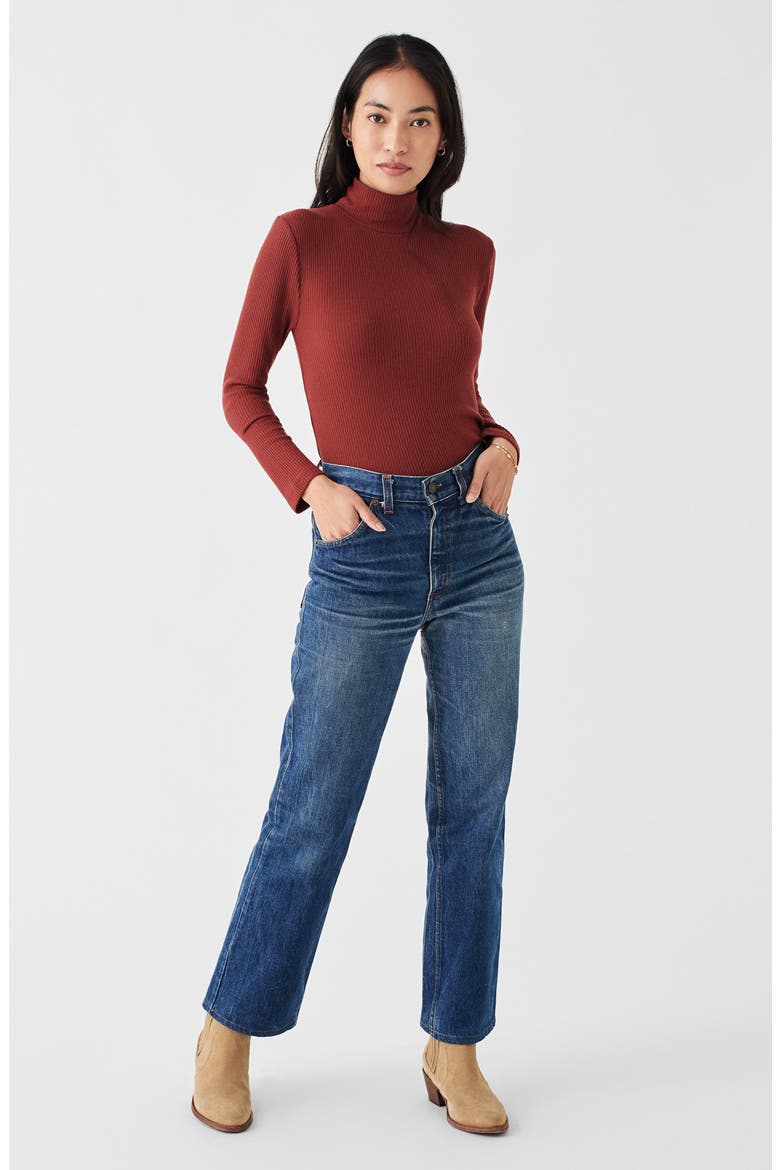 Roscoe Legend Rib Mock Neck Top, Alternate, color, HENNA