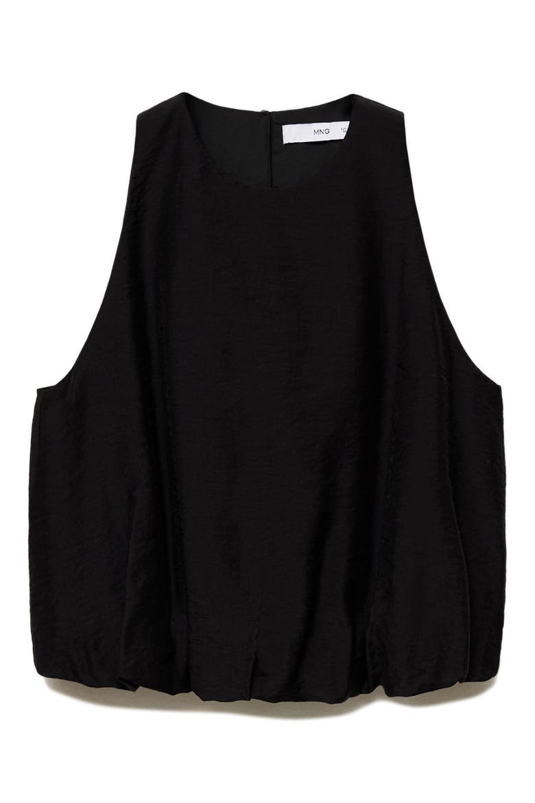 Bubble Hem Sleeveless Top, Alternate, color, BLACK