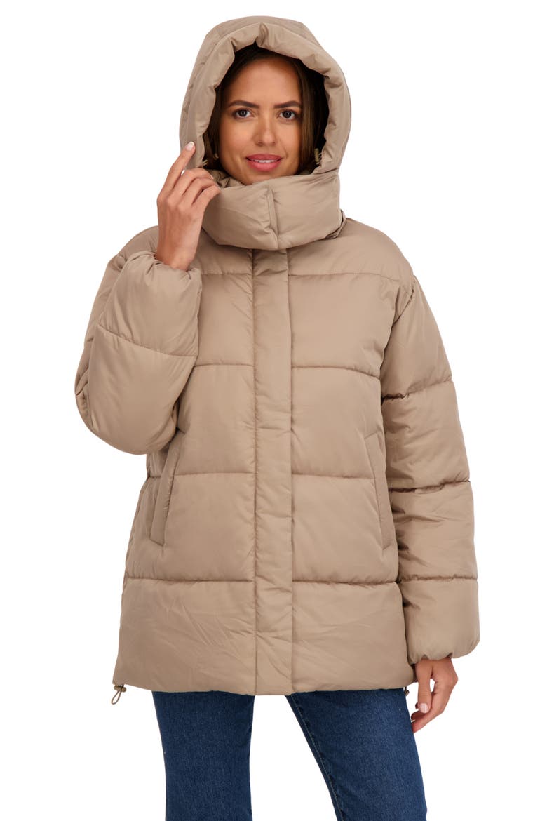 Water Resistant Puffer Jacket, Alternate, color, KHAKI