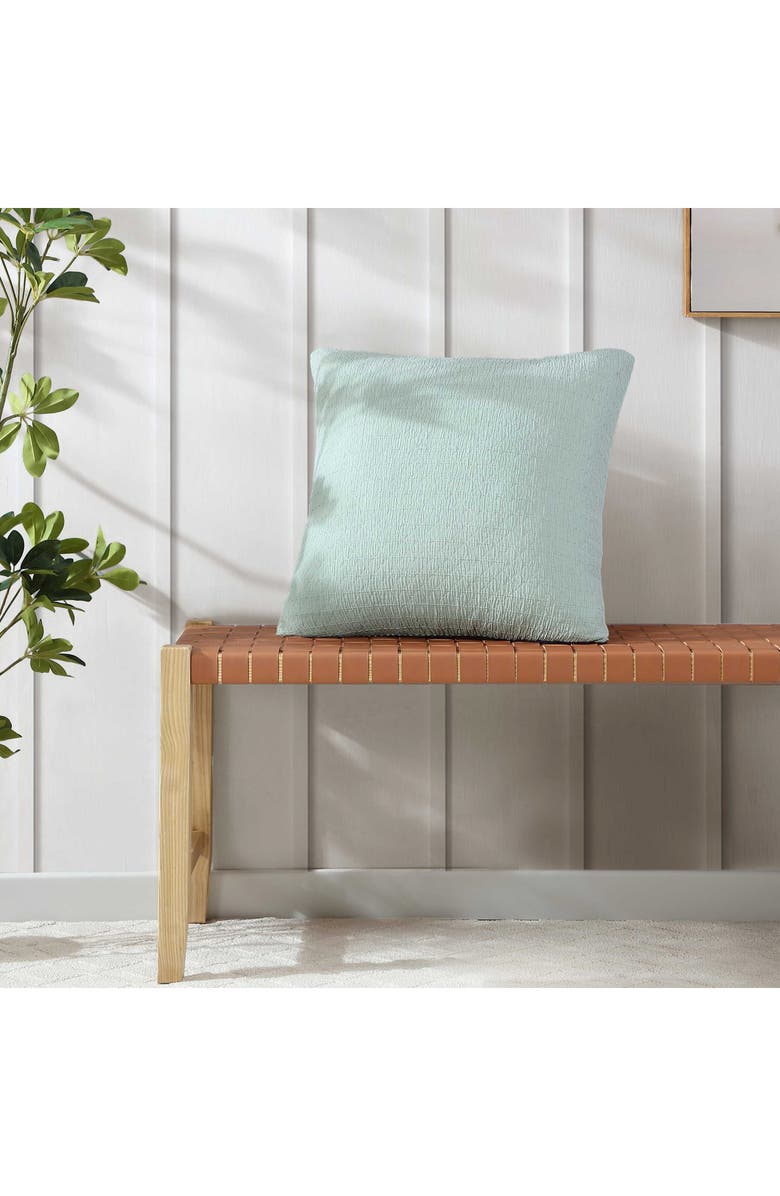 Nautica Wave Texture Square Accent Pillow, Alternate, color, Turquoise-Aqua