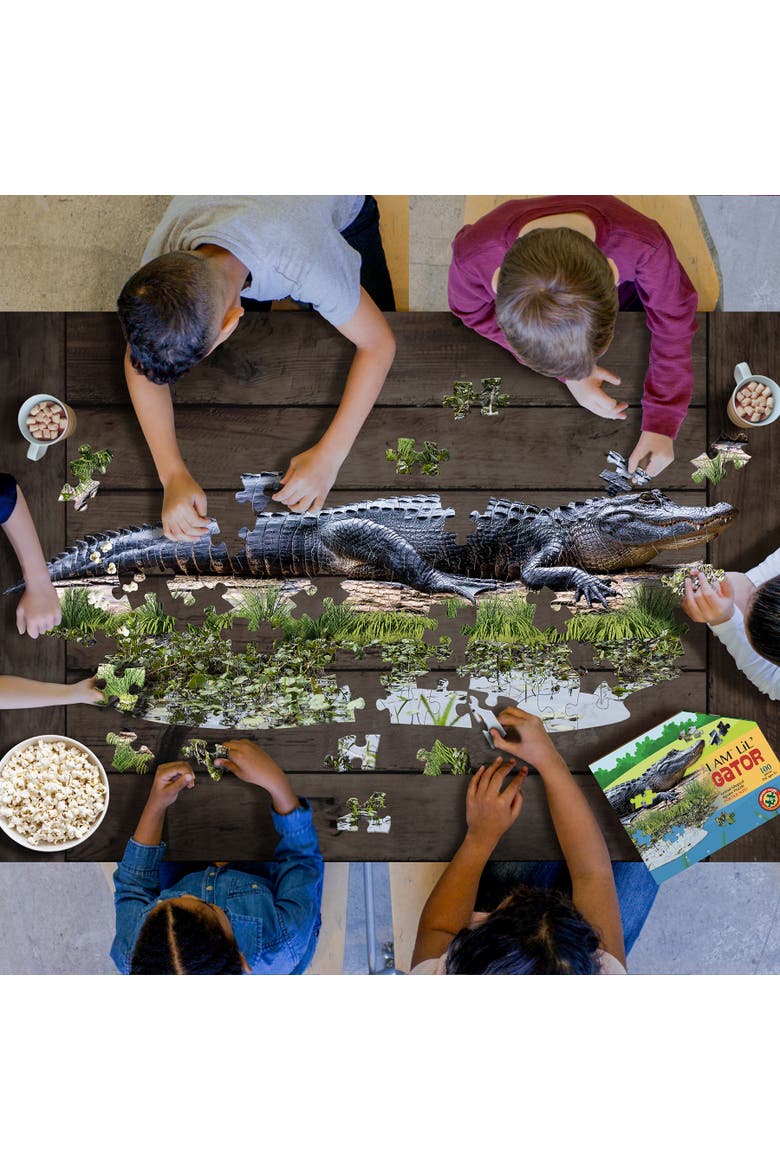 I Am Lil' Gator 100 Pieces Animal Shaped Jigsaw Puzzle, Multicolored, Alternate, color, Multicolored