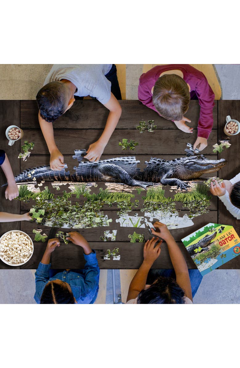 Madd Capp I Am Lil' Gator 100 Pieces Animal Shaped Jigsaw Puzzle, Multicolored, Alternate, color, Multicolored