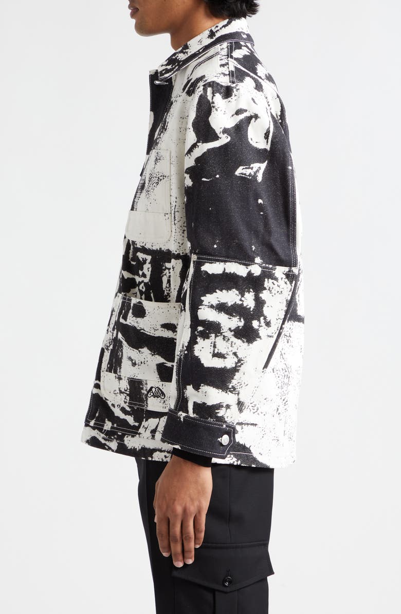 McQueen Fold Print Workwear Denim Chore Coat, Alternate, color,