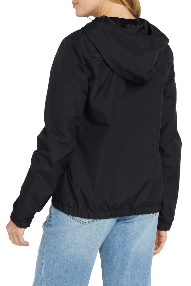 Enemy Stone Hooded Windbreaker Jacket, Alternate, color, BLACK