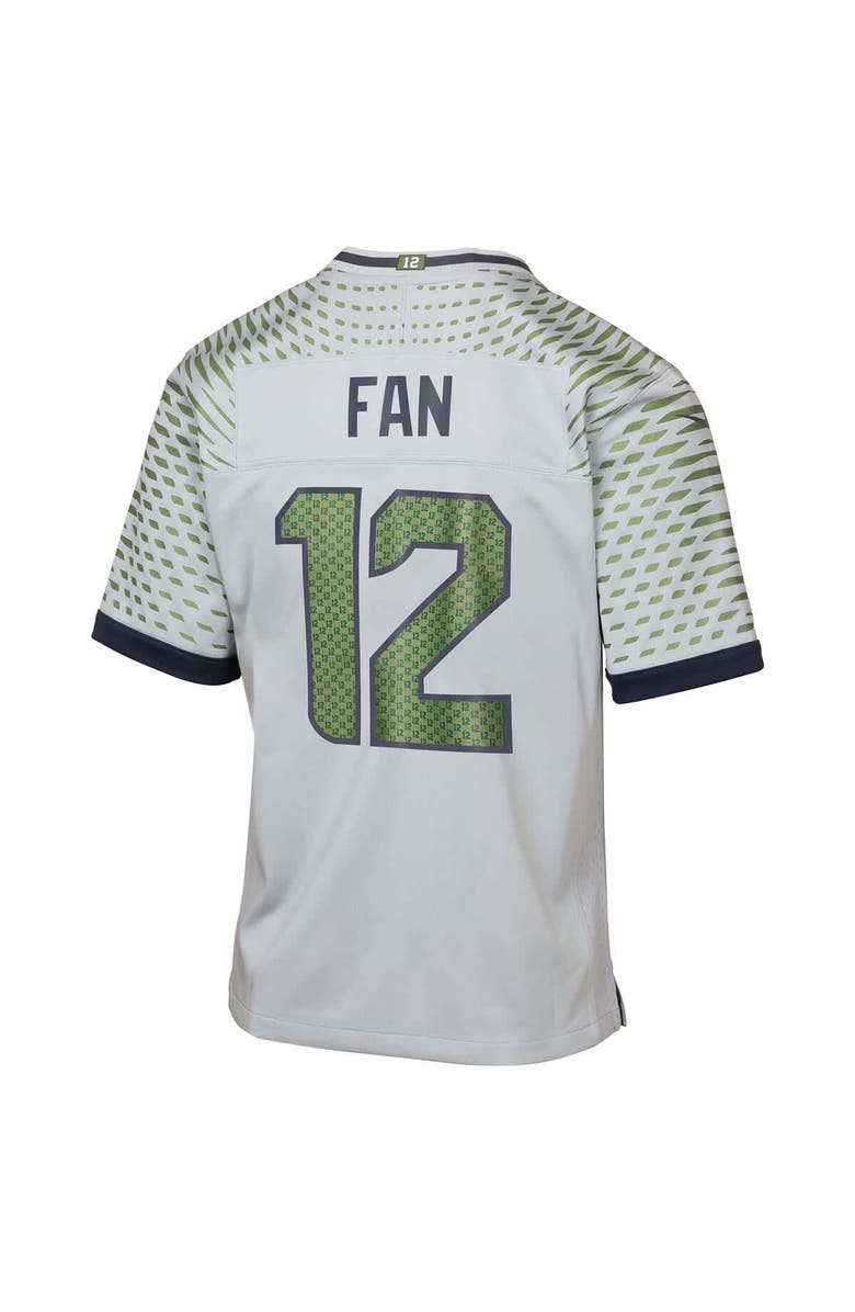 Nike Youth Nike 12s Wolf Gray Seattle Seahawks 2025 Rivalries Collection Game Jersey, Alternate, color, Gray