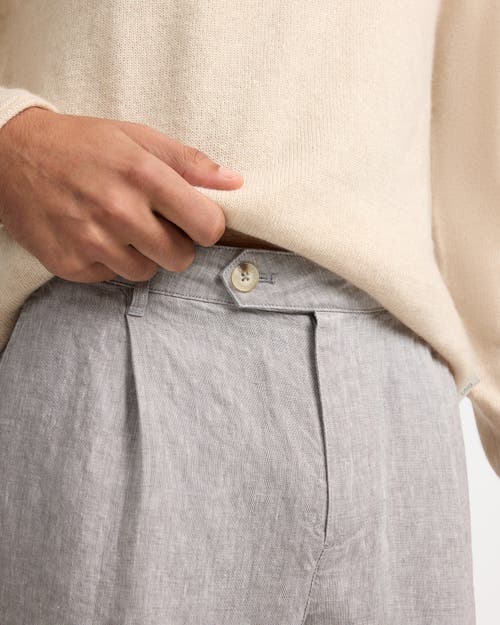 Onia Linen Tapered Pleated Trouser In Multi