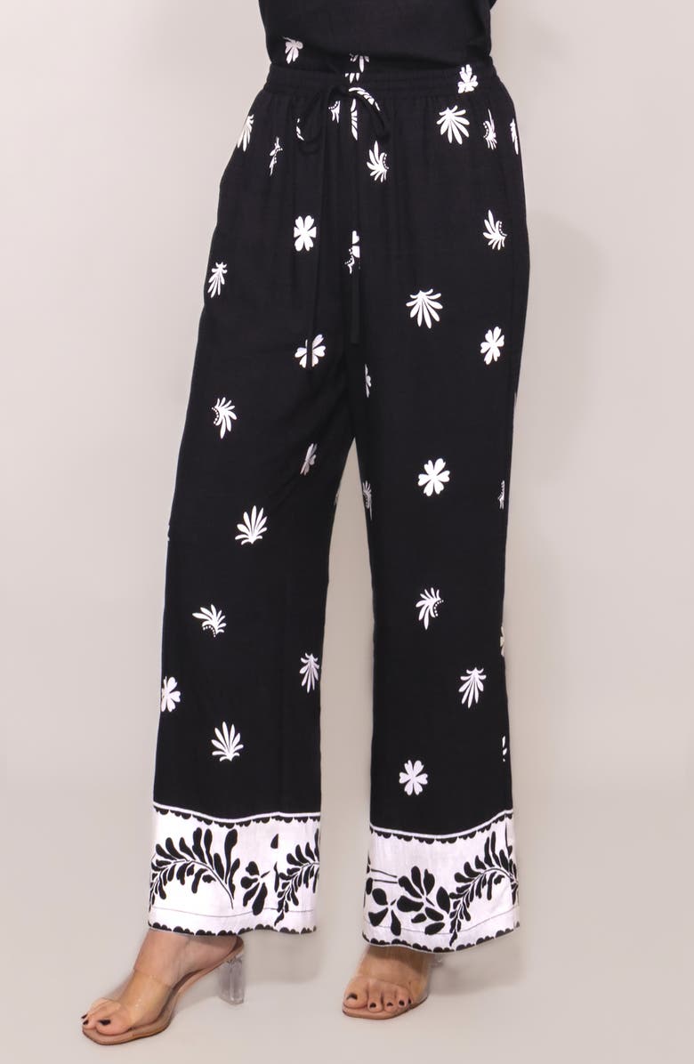 MELLODAY Floral Print Ankle Pants, Alternate, color, 
