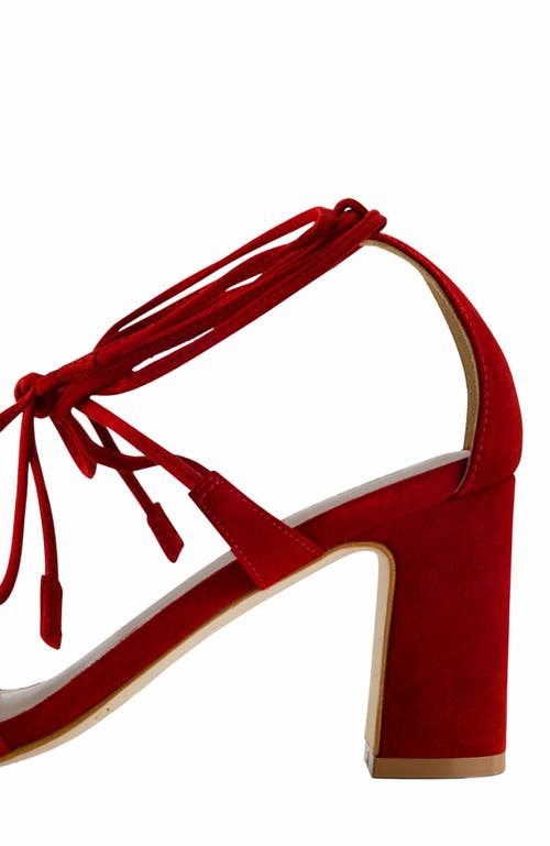 Bernardo Footwear Ieda Ankle Tie Heeled Sandal In Dark Red