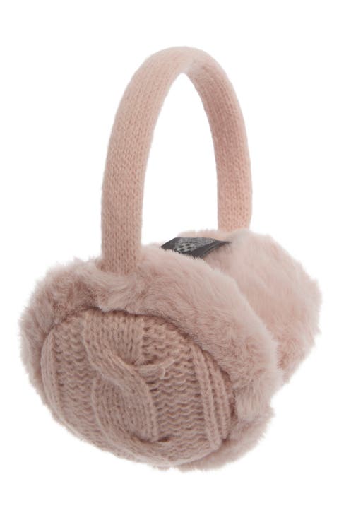 Faux Fur Cable Knit Ear Muffs