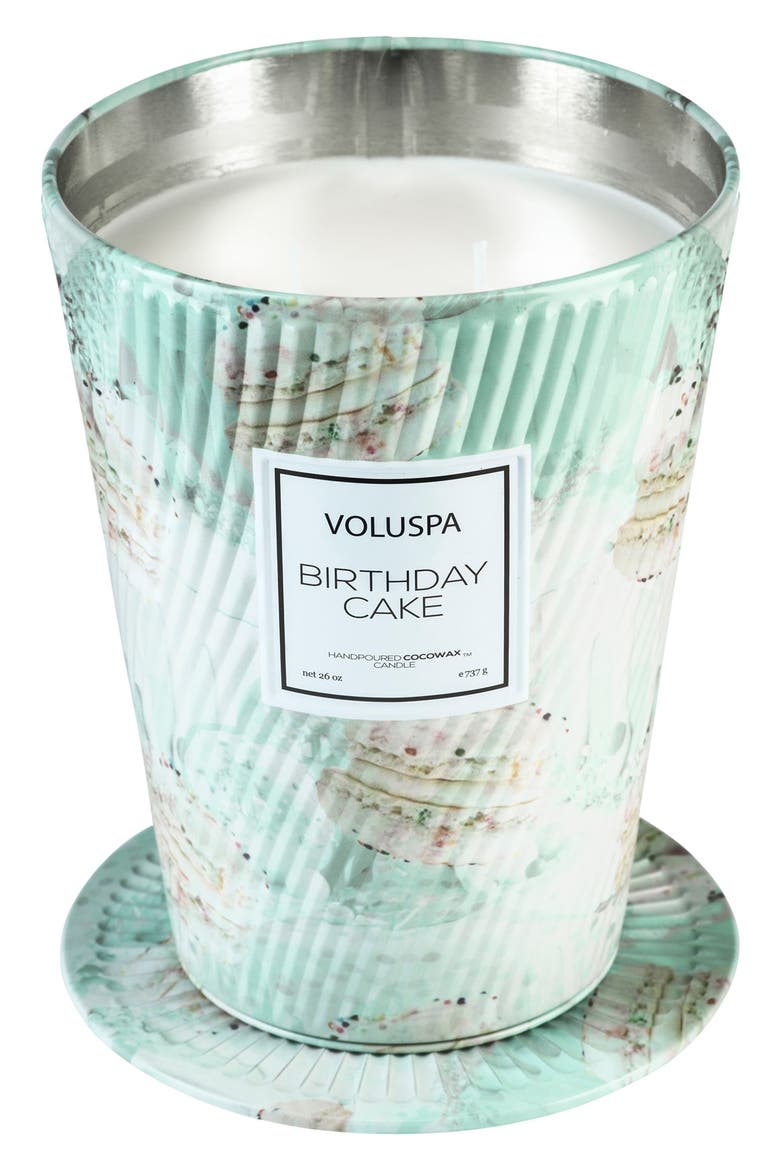 Macaron Two-Wick Tin Table Candle, Alternate, color, BIRTHDAY CAKE
