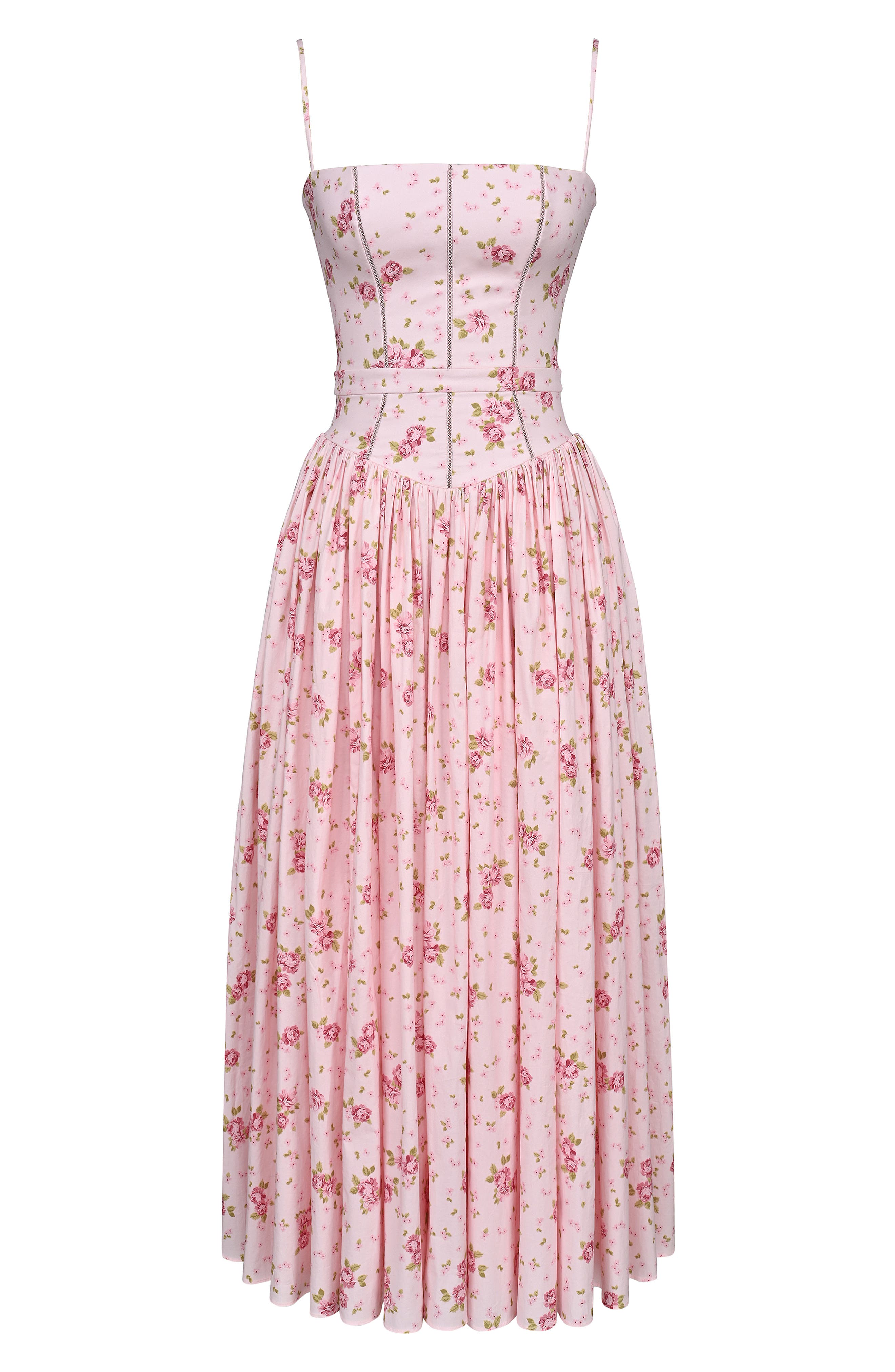 house of cb ysabella floral maxi dress 'Ysabella' Cream Floral Print Cotton Midi Sundress