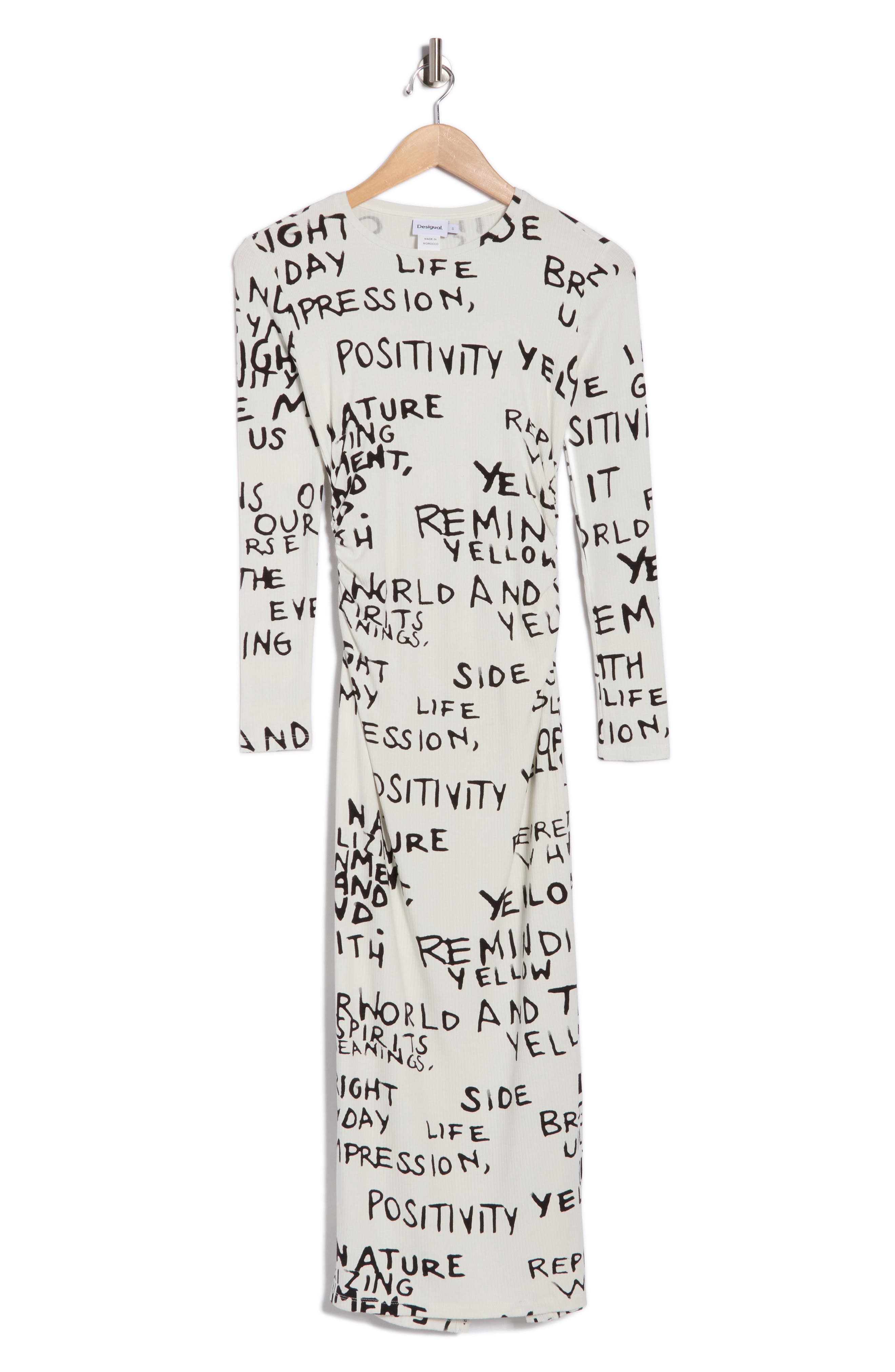 Desigual Script Long Sleeve Knit Dress