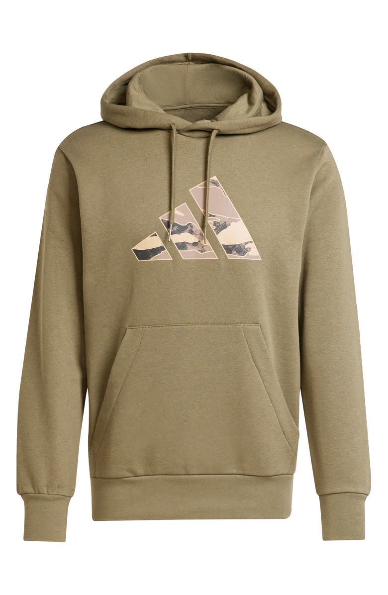 adidas Camo Logo Fleece Graphic Hoodie, Alternate, color, Olive Strata