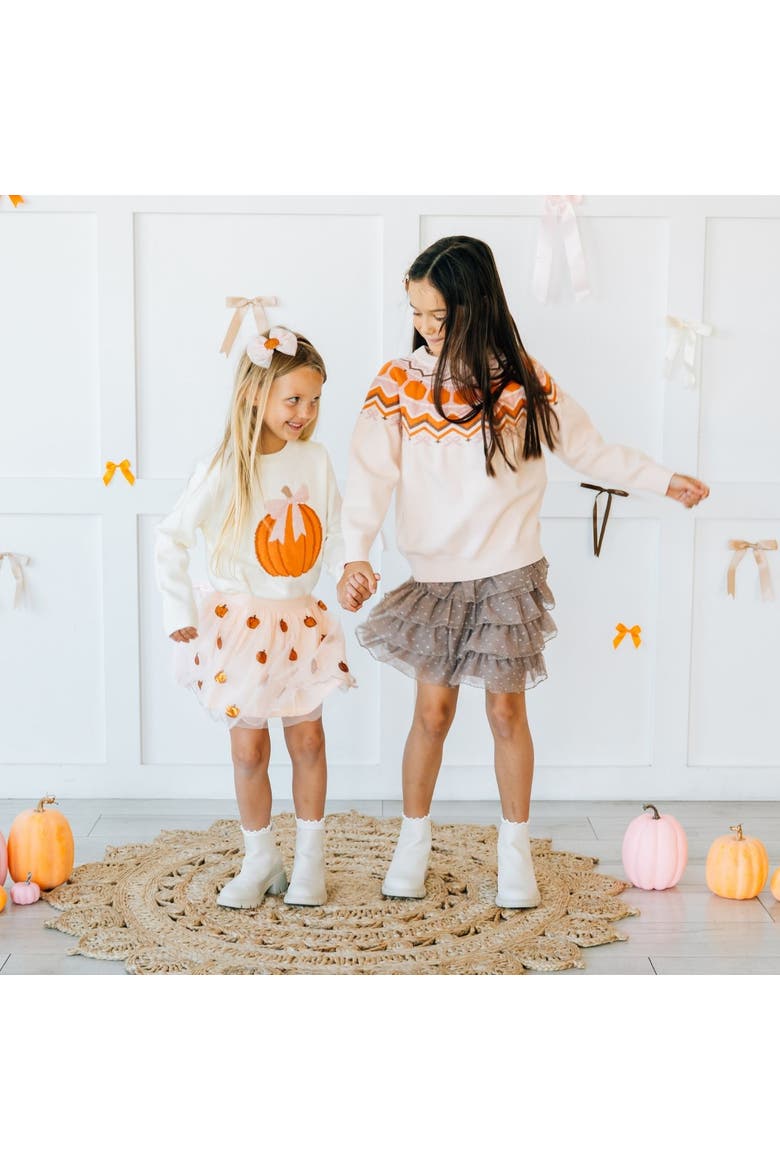 Pumpkin Fair Isle Sweater, Alternate, color, Soft Pale Pink