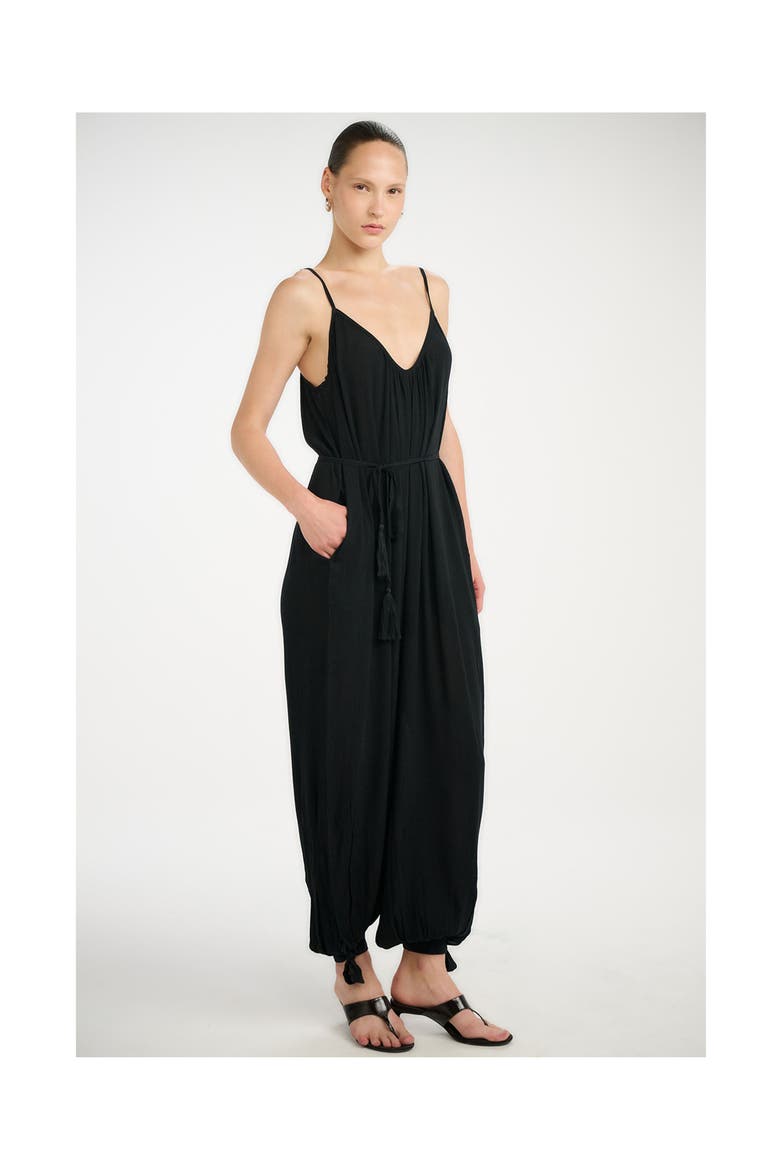 Resort Balloon Pant Jumpsuit Cover-Up, Alternate, color, Black