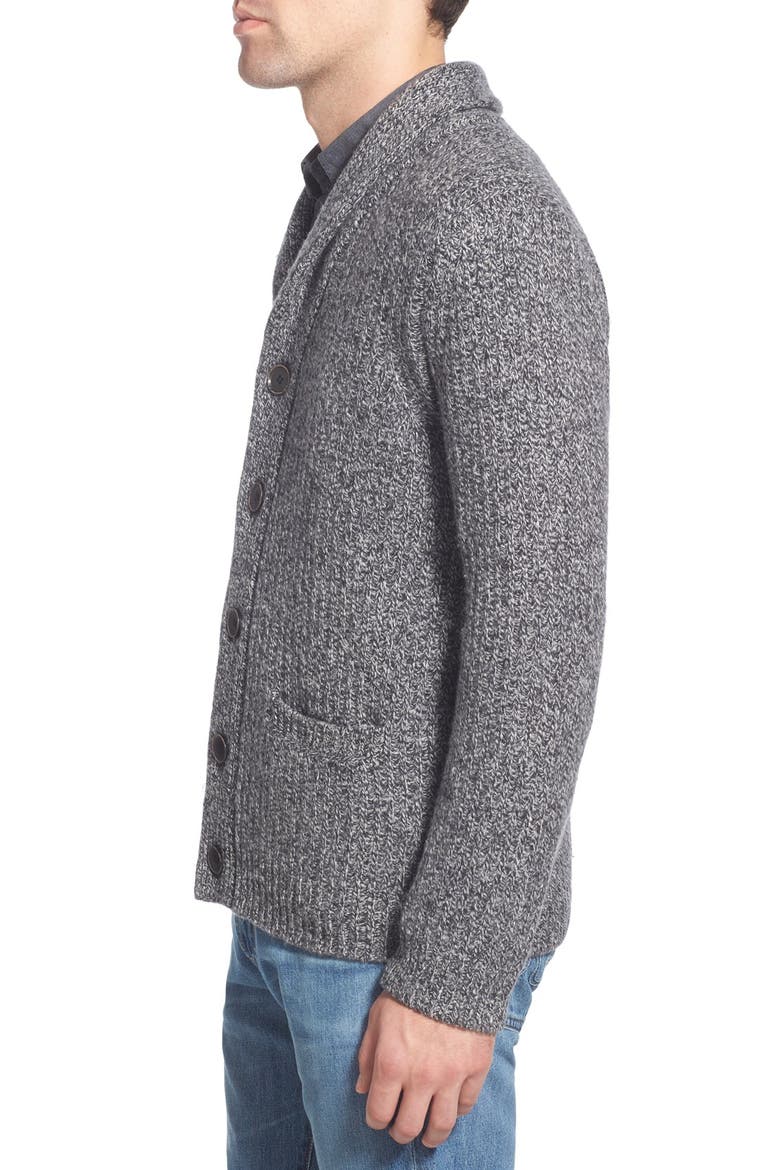 Shawl Collar Wool Blend Cardigan, Alternate, color, HEATHER GREY