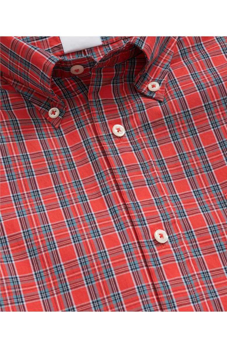 Brooks Brothers Friday Check Cotton Poplin Button-Down Shirt, Alternate, color, Red Stewart
