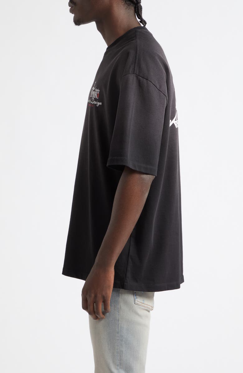 AMIRI Oversize Studio Embroidered Skate T-Shirt, Alternate, color, Black