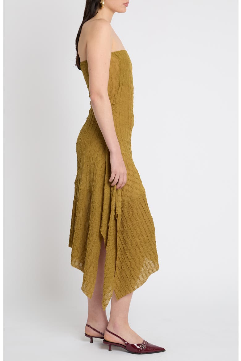 Hanky Hem Midi Bandeau Dress, Alternate, color, CHARTREUSE
