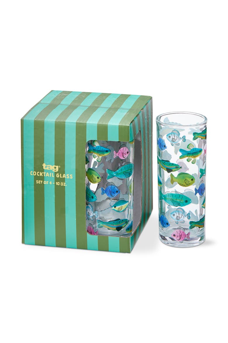 Make A Splash Drinking Glasses Set of 4 Dishwasher Safe, Main, color, Green