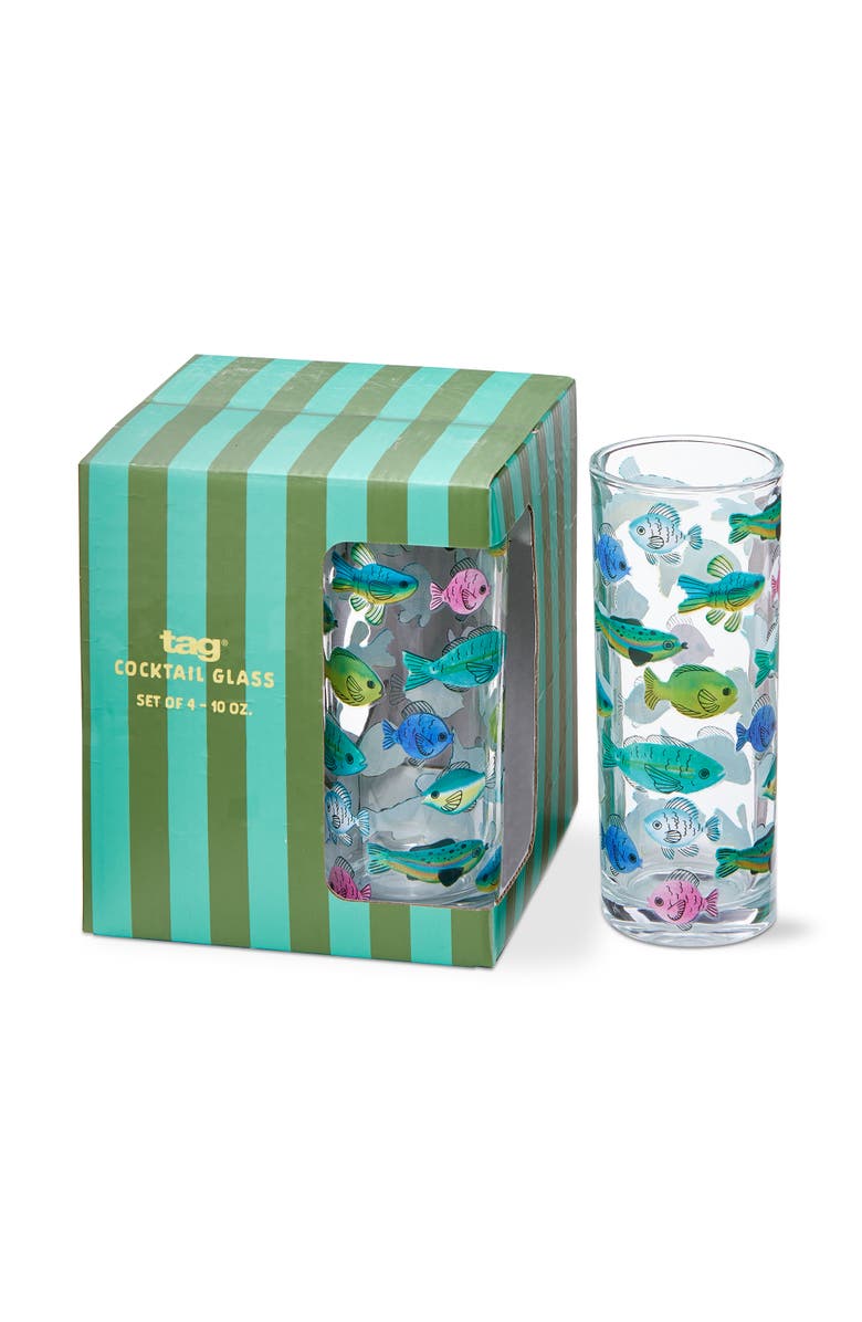 tag Make A Splash Drinking Glasses Set of 4 Dishwasher Safe, Main, color, Multicolored