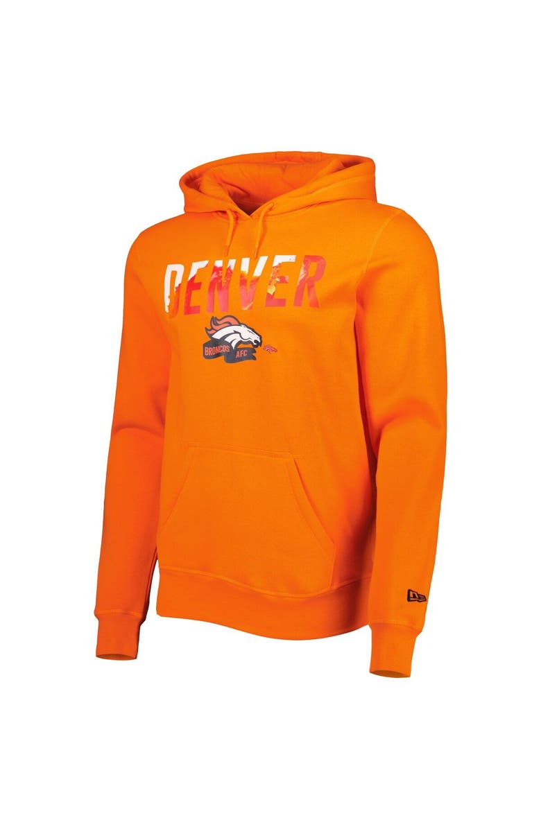 New Era Men's New Era Orange Denver Broncos Ink Dye Pullover Hoodie, Alternate, color, 