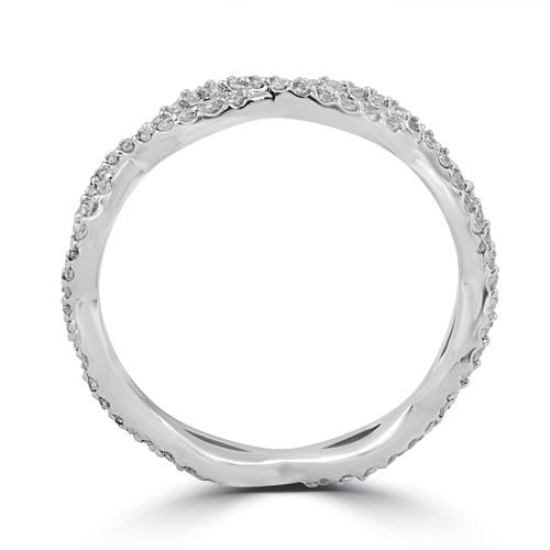 Bliss Diamond 3/8 Cttw Diamond Infinity Eternity Wedding Ring Stackable Band 14k Gold In 14k White Gold