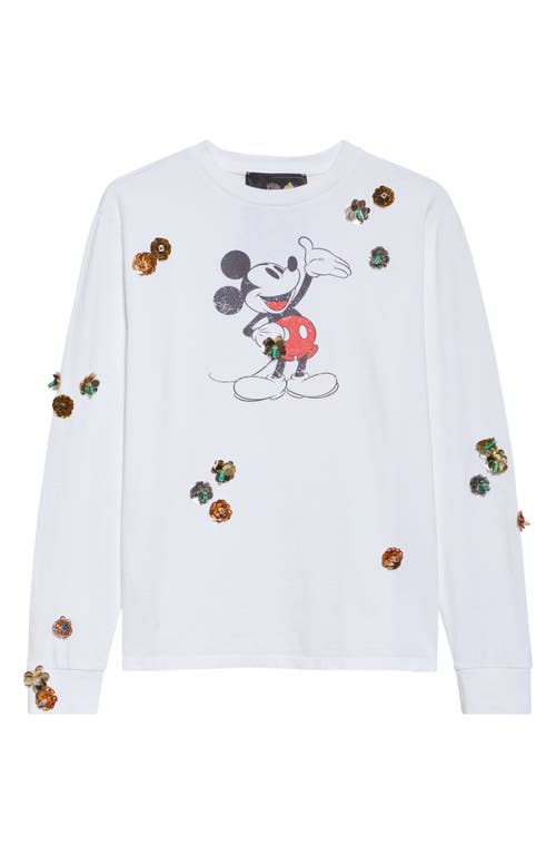 Coperni Cotton Mickey T-shirt With Embellishments And Graphic Print In White