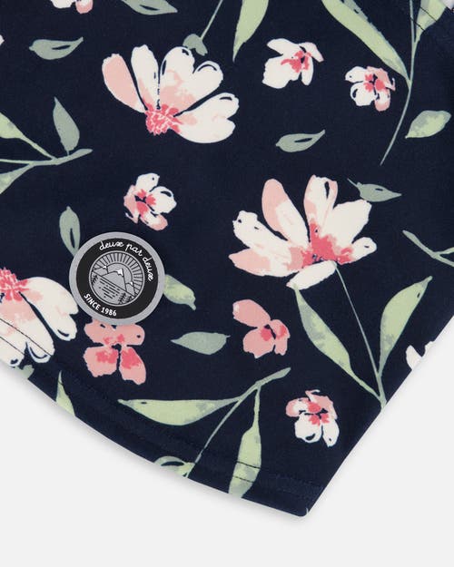 Deux Par Deux Brushed Jersey Balaclava Flower In Blue