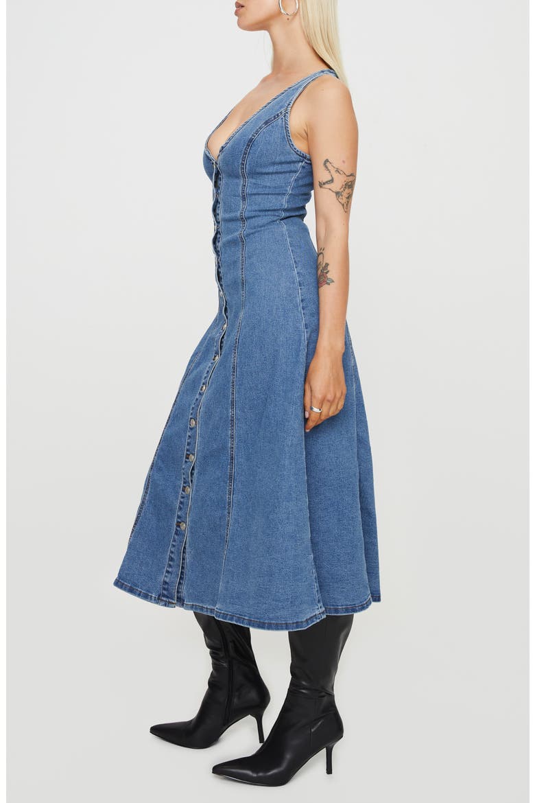 Midler Denim Midi Dress, Alternate, color, BLUE