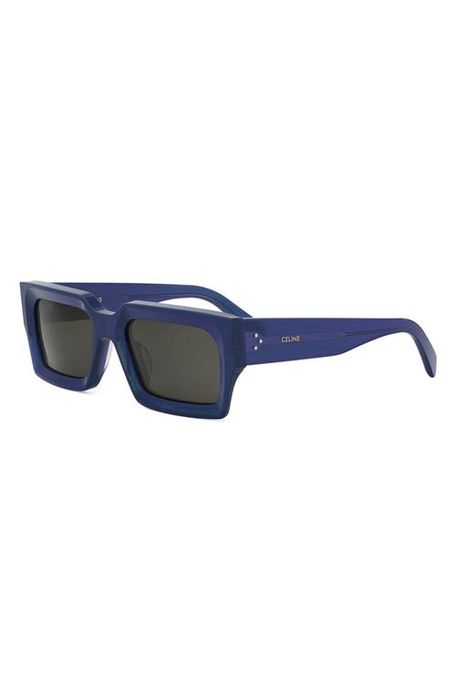 Celine Bold 3 Dots 54mm Rectangular Sunglasses In Blue
