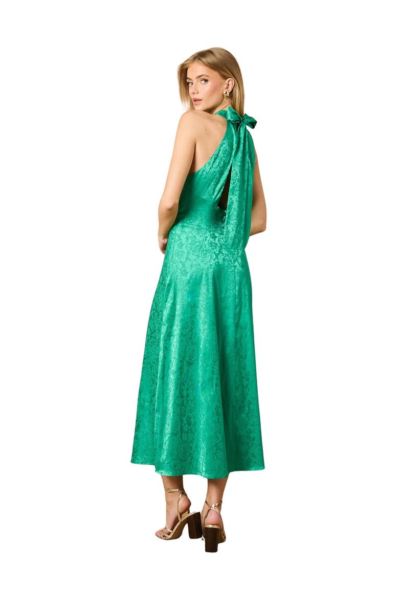 Bias Halterneck Midi Dress, Alternate, color, Green