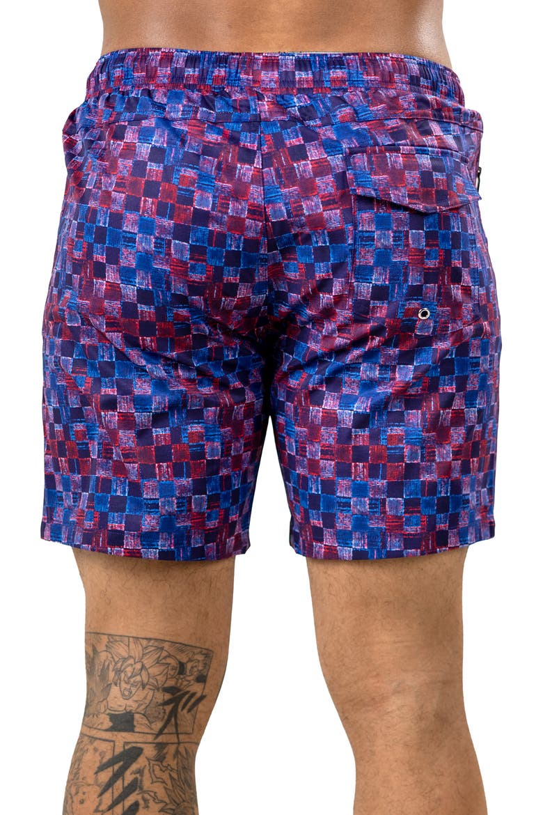 Swim Marthyr Print Swim Trunks, Alternate, color, PURPLE