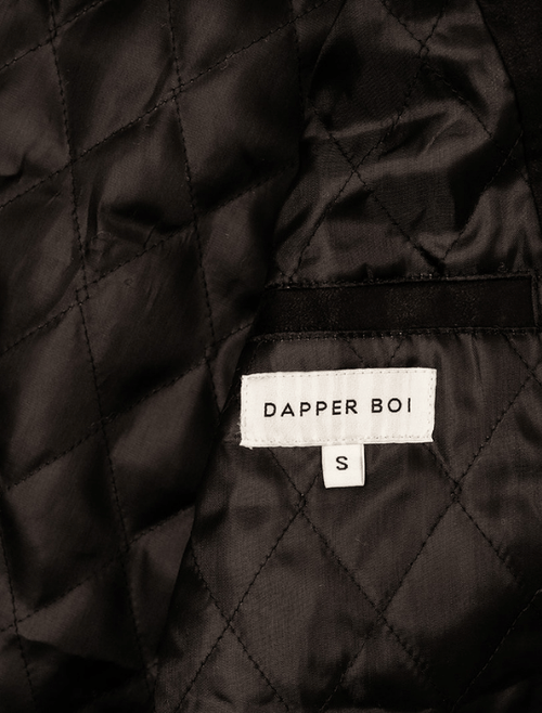 Dapper Boi Black Microfiber Suede Bomber Jacket In Black