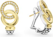 LAGOS Signature Caviar Interlocking Circle Diamond Drop Earrings