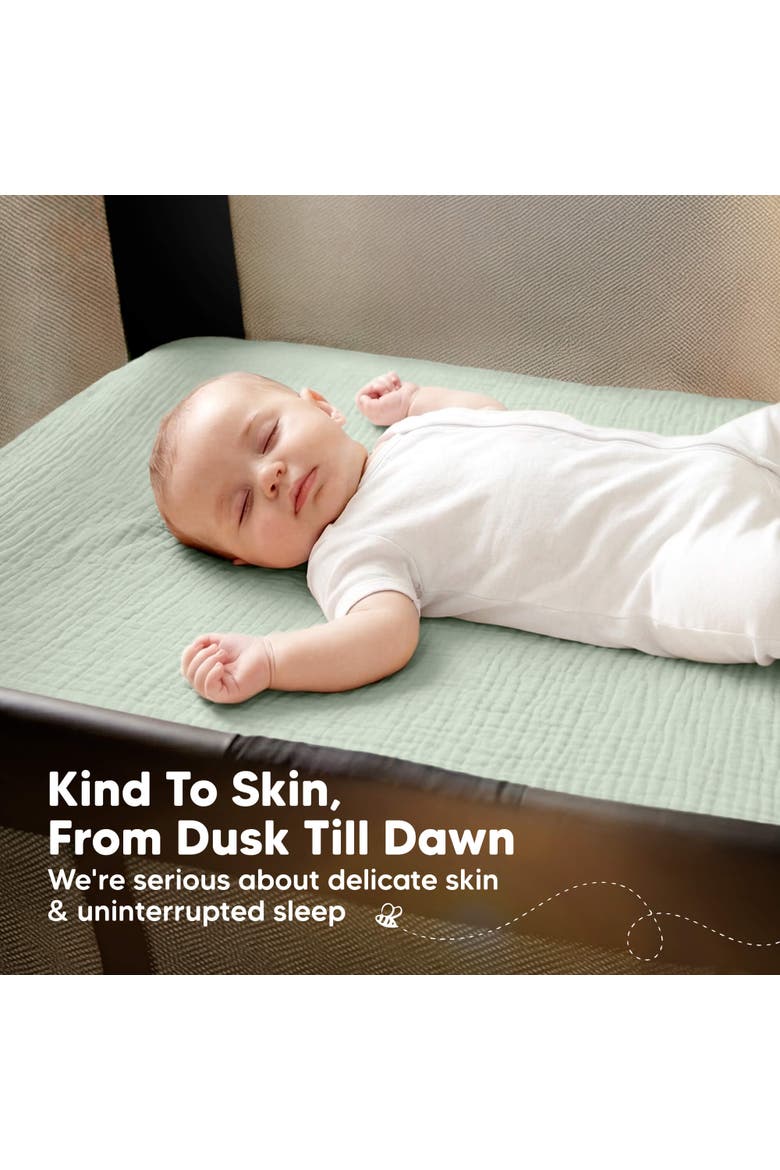 2-Pack Lyra Muslin Mini Crib Sheets, Alternate, color, Sage