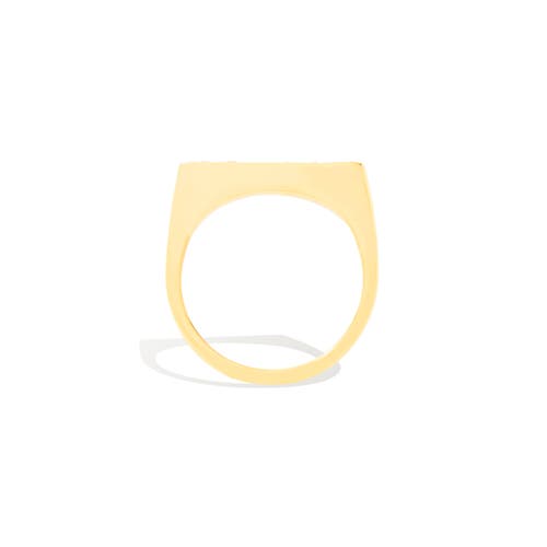 Campbell + Charlotte Edge Straight Stacking Ring In Gold