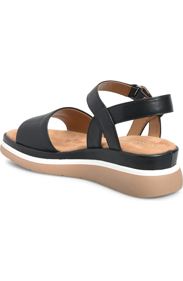 Comfortiva Ash Ankle Strap Platform Wedge Sandal, Alternate, color, Black