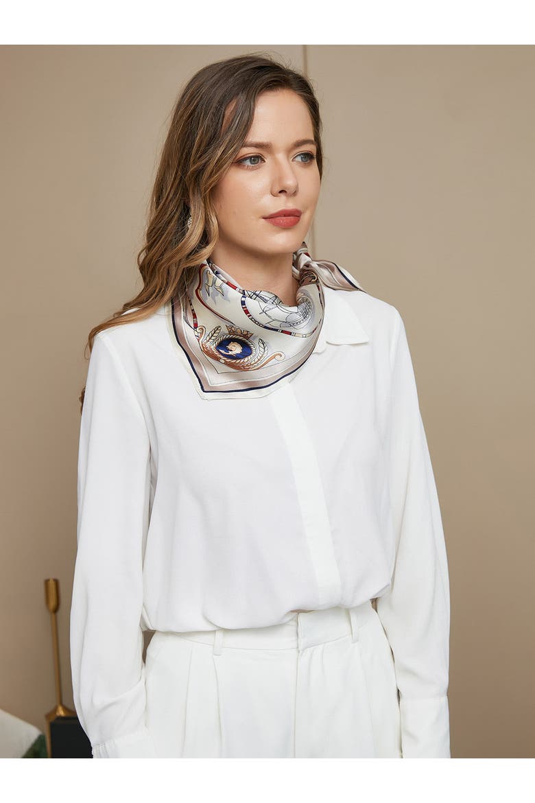 100% Pure Silk Printed Square Scarf, Alternate, color, Multi