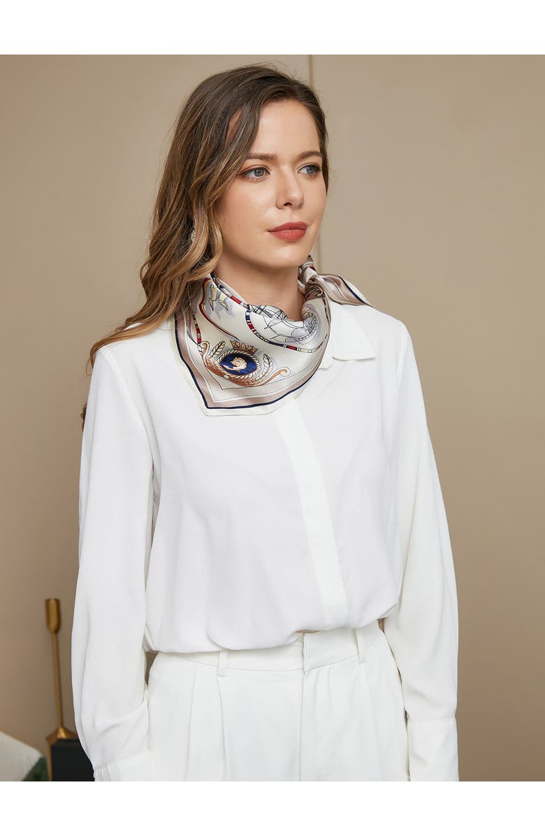 SILKSILKY 100% Pure Silk Printed Square Scarf, Alternate, color, Multi