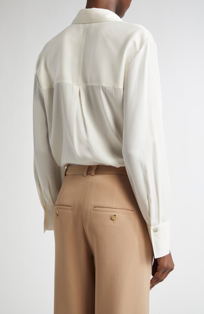 Stretch Silk Button-Up Shirt