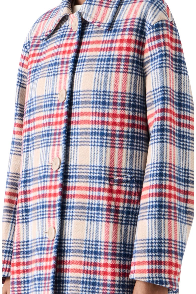 Lumberjack Plaid Wool Blend Coat, Alternate, color, CASHEW-MULTICOLOR