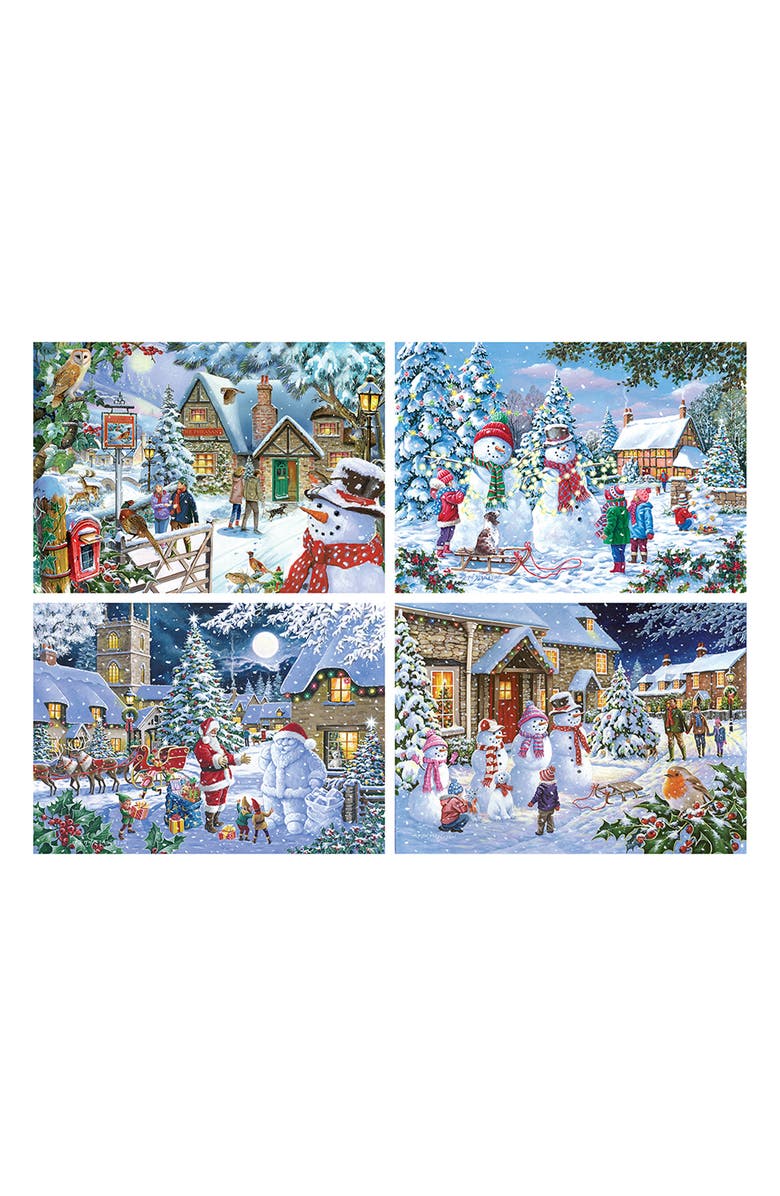 The House of Puzzles Let it Snow Assorted 4-Pack 500-Piece Jigsaw Puzzles, Alternate, color, 