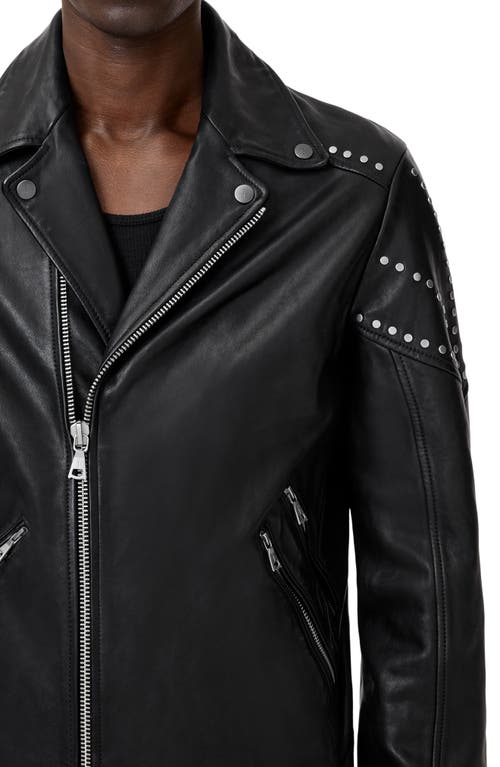 John Varvatos Daniel Oversprayed Leather Moto Jacket