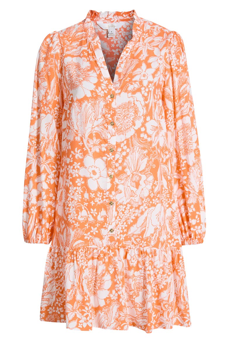 Shaley Tunic Dress, Alternate, color, SUNSET ORANGE BUDDING ROMANCE