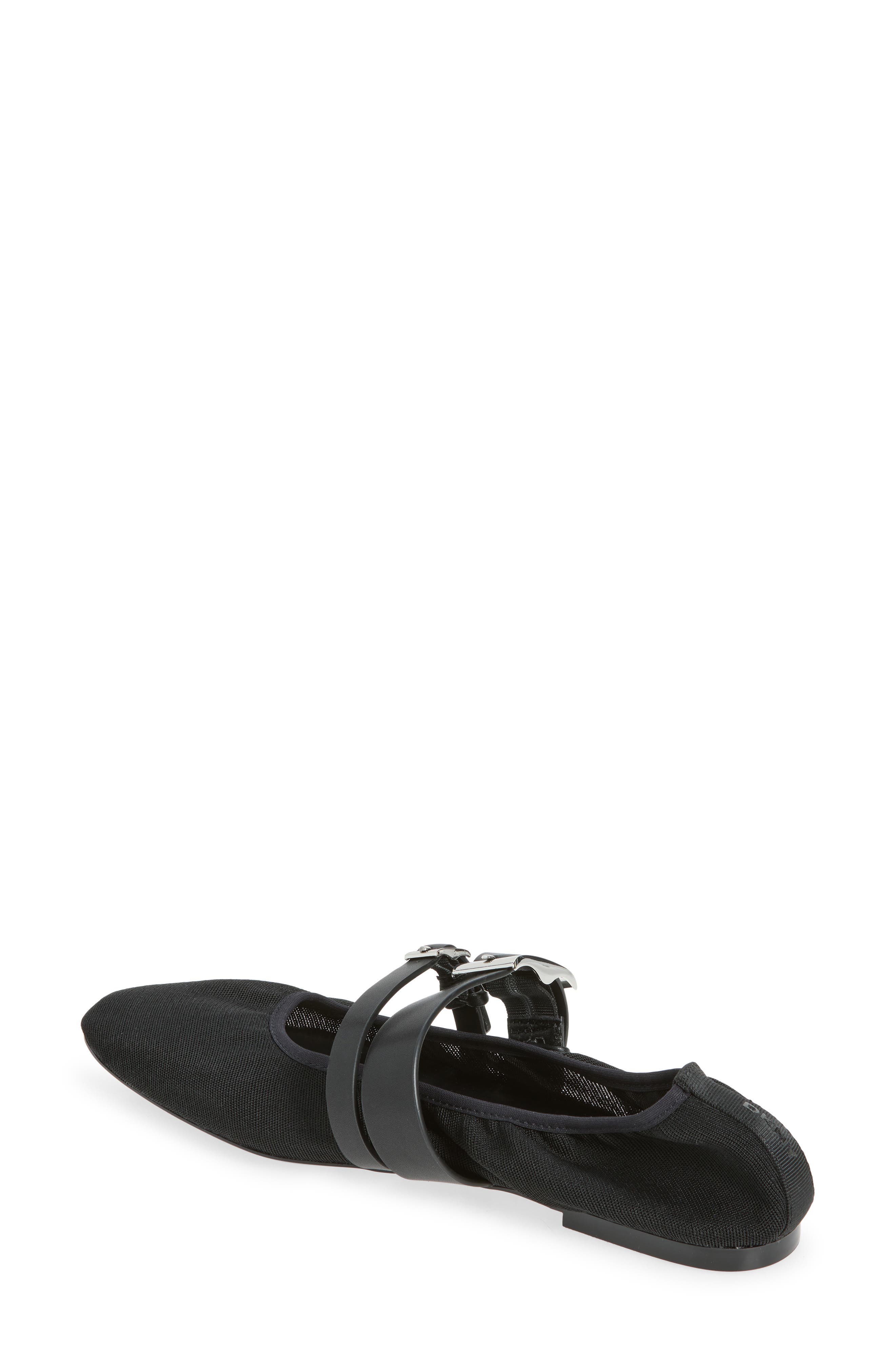 Dade Buckle Strap Mesh Ballet Flat, Alternate, color, BLACK