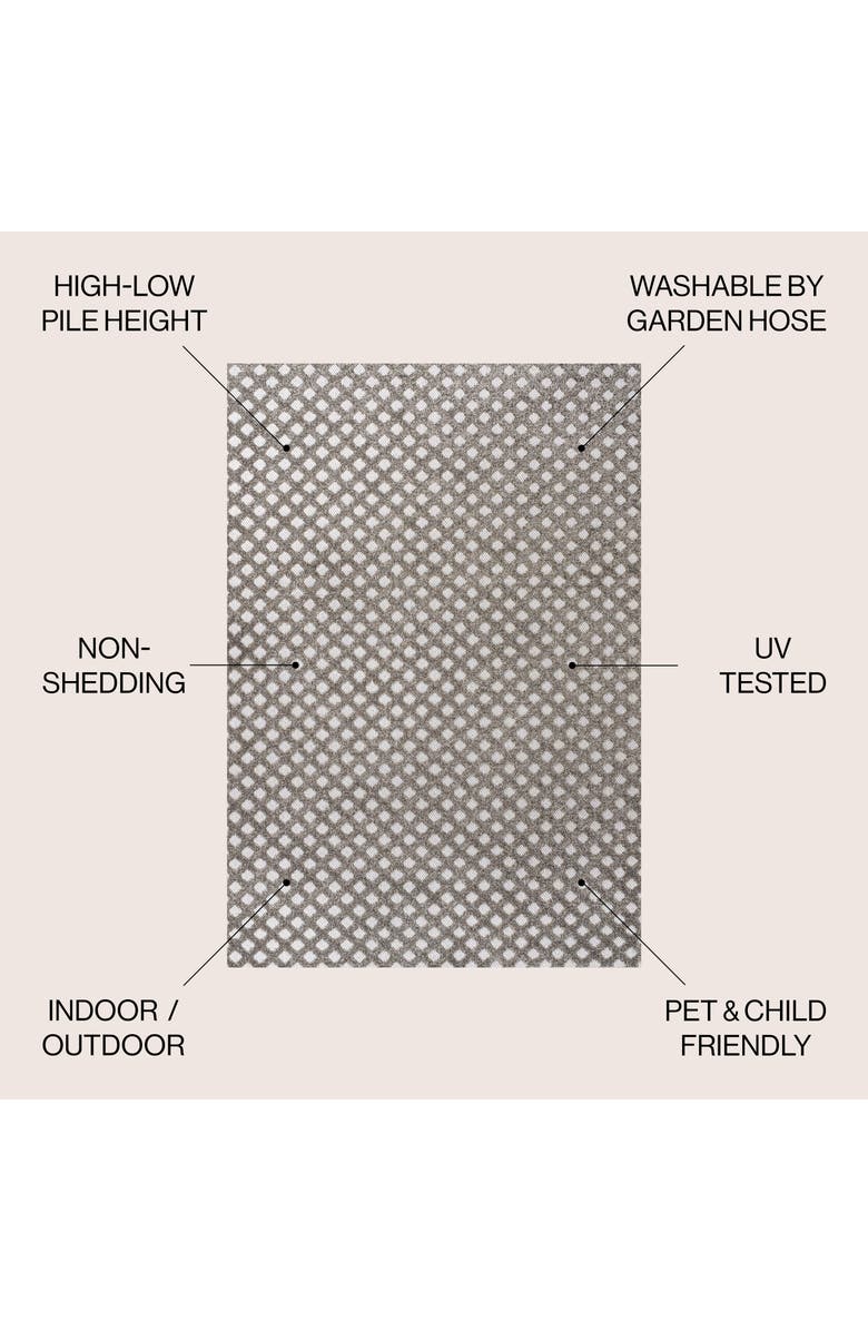 JONATHAN Y Rabat High-Low Pile Mini-Diamond Trellis Indoor/Outdoor Area Rug, Alternate, color, Dark Gray/Ivory