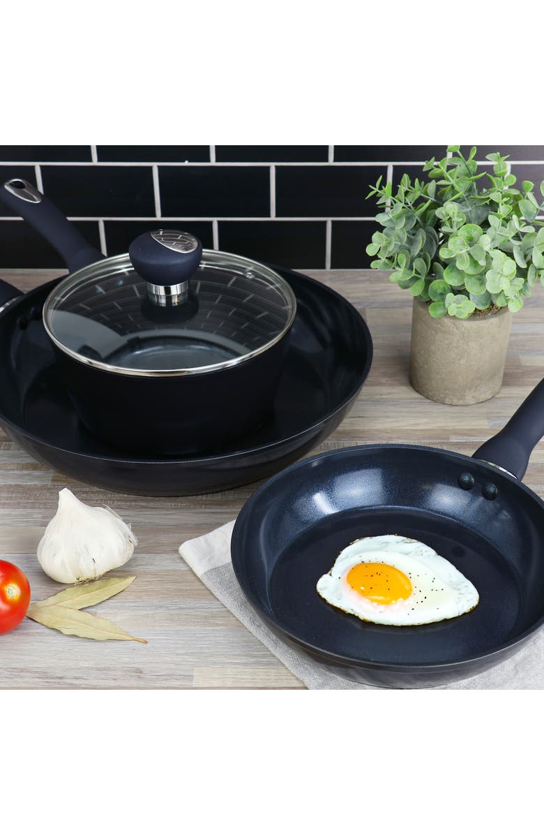 OSTER Hawke 9.5 Inch Ceramic Nonstick Aluminum Frying Pan, Alternate, color, Blue